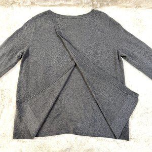 Banana Republic Heather Gray Sweater with slit back